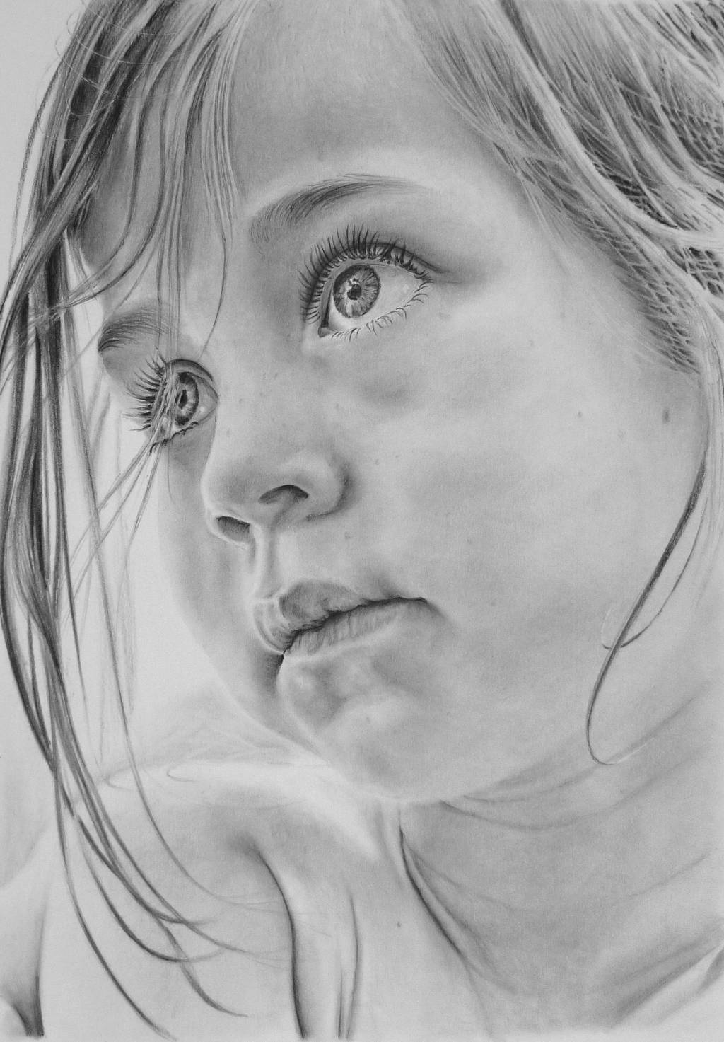 Pencil portrait of a young girl by LateStarter63