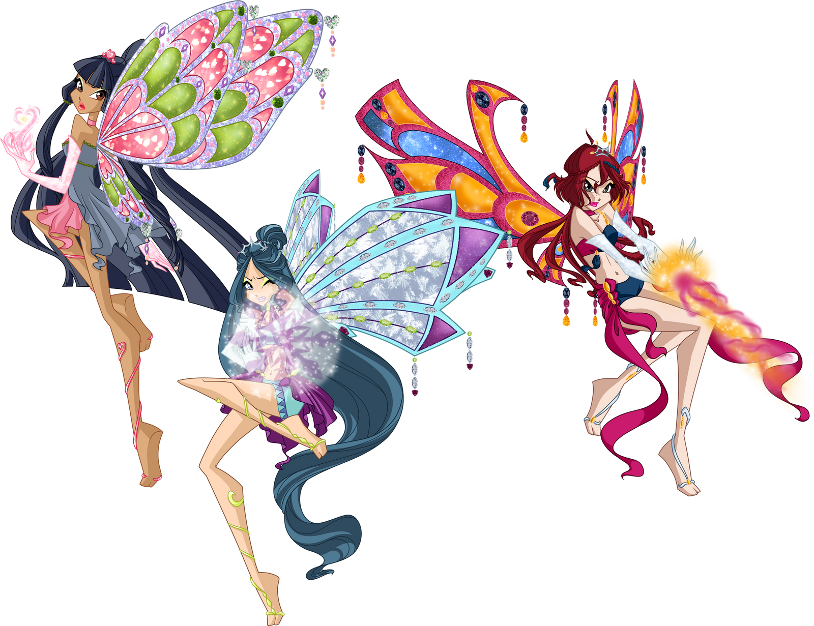 CC: Mirta, Ahisa and Alice Fight by GardenOfDaisy