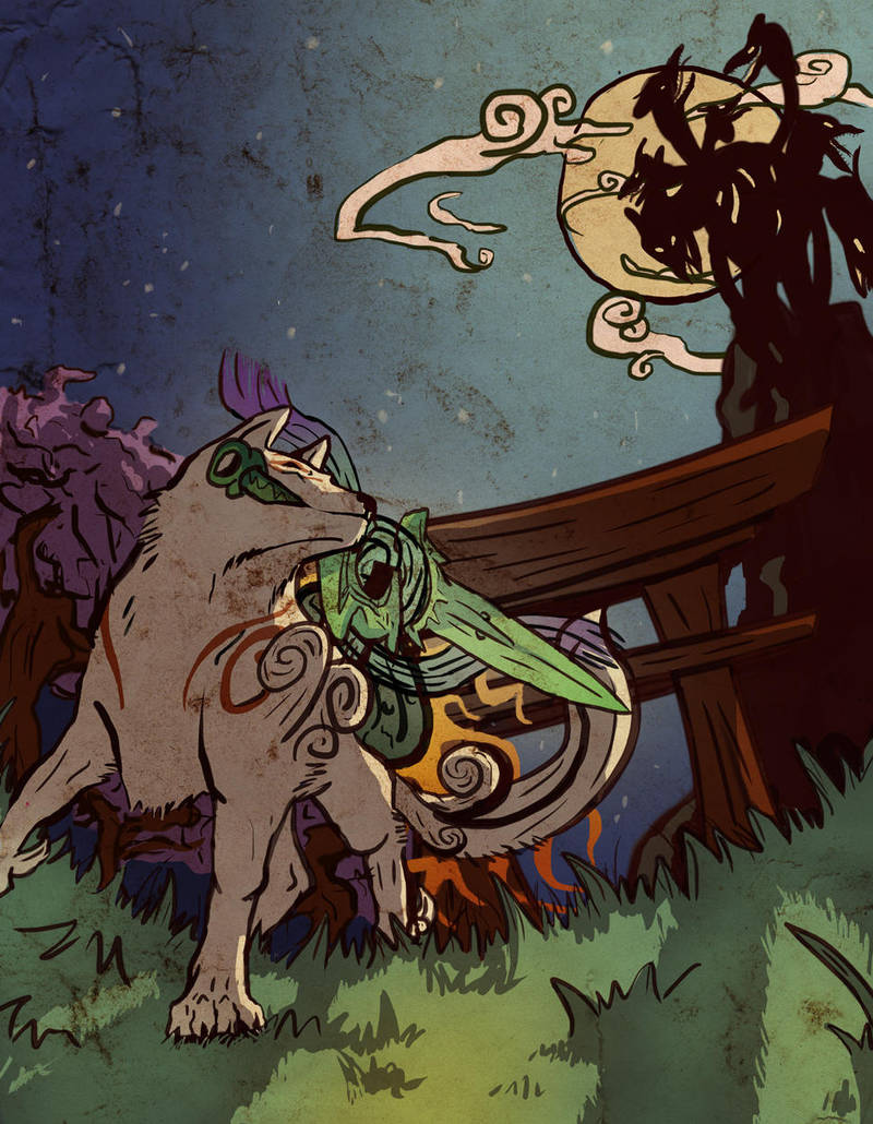 Amaterasu vs Orochi- Okami by amandas-sketches
