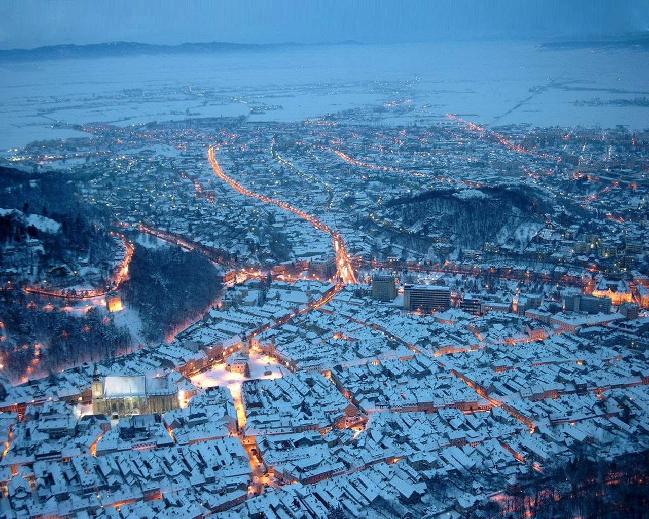 Brasov, Romania in winter time by theend