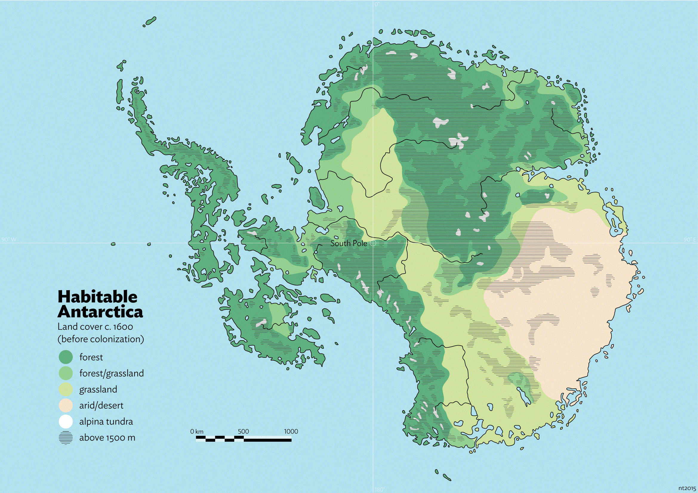 Habitable Antarctica: Pre-colonization land cover by schreibstang