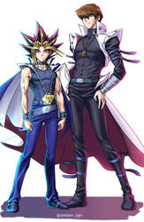 Yami And Kaiba (Colored) by Ycajal