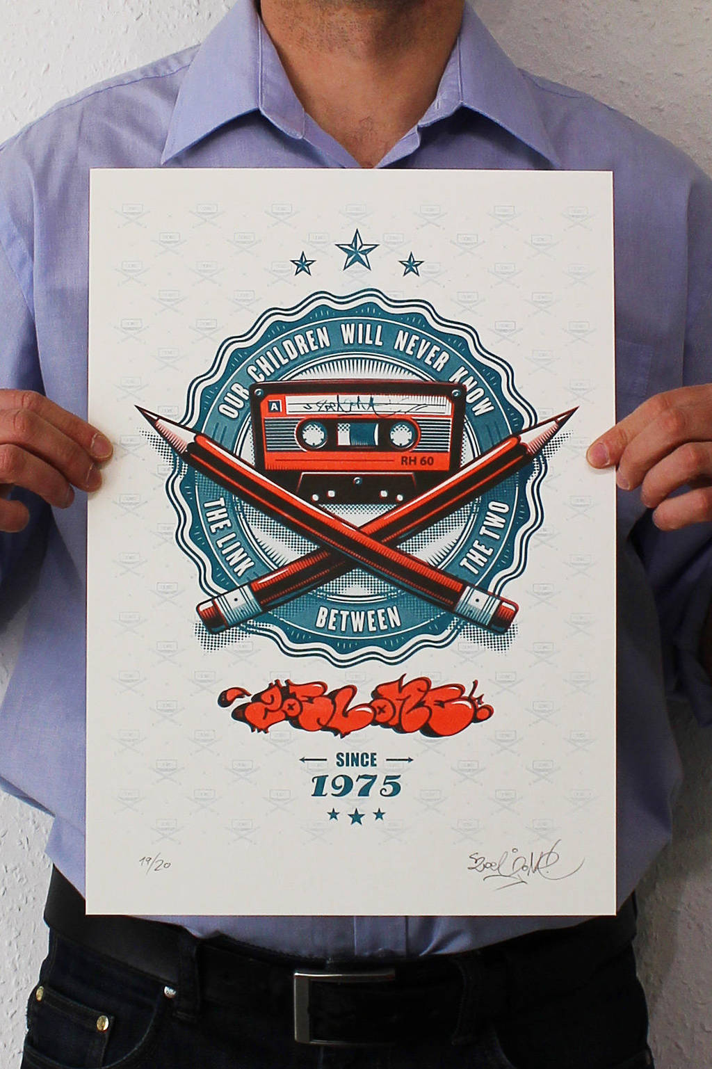 ZoelOne limited edition Riso print - The Link by ZoelOner
