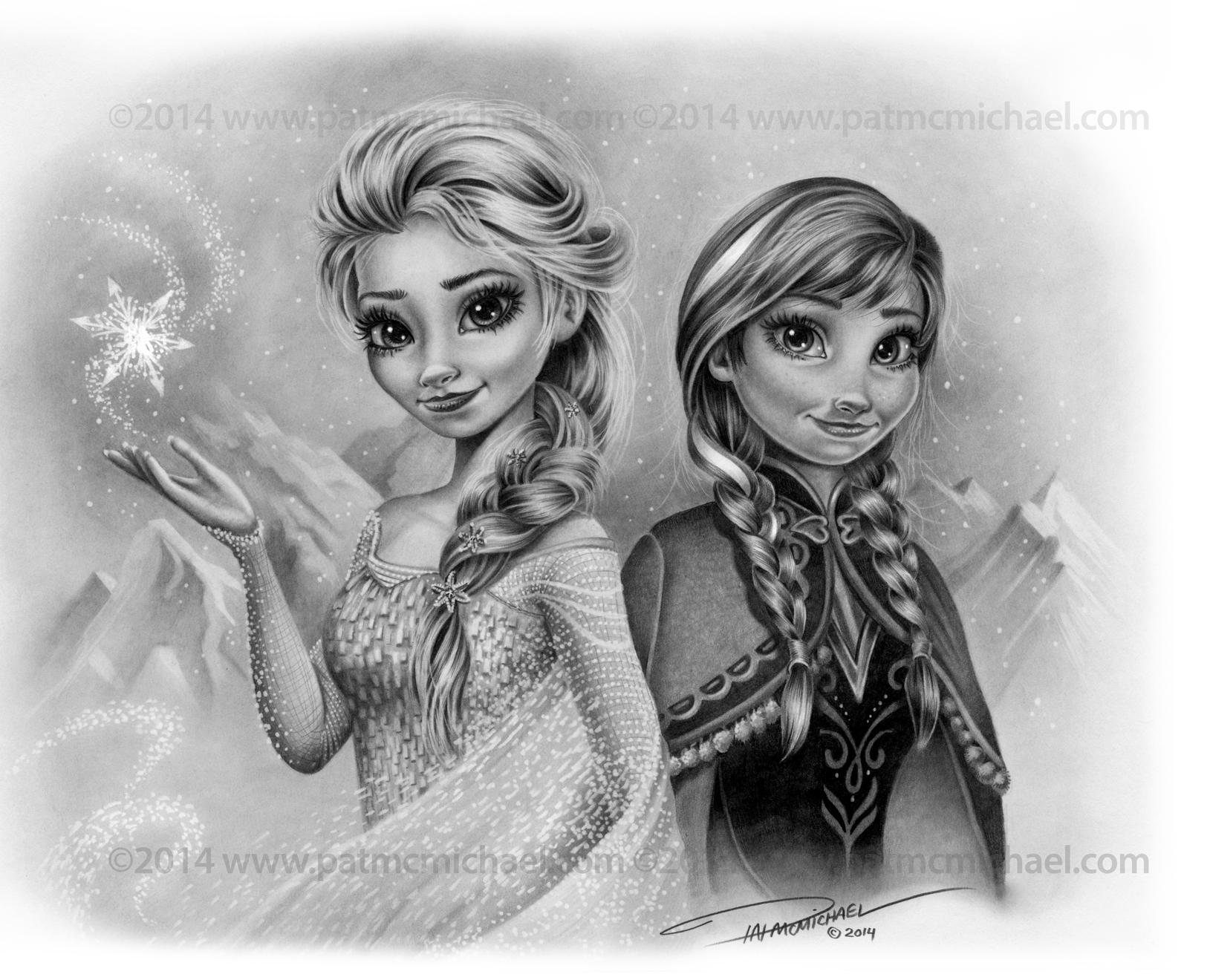 Elsa and Anna Christmas Card by pat-mcmichael