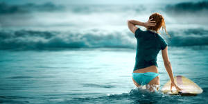 sexy surf girl wide editon by artproba