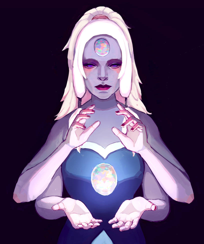 Guess who started watching steven universe.. and guess who's favorite is Opal! Also available for print! society6.com/rose_moth
