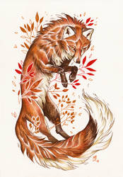 Autumn Fox by wolf-minori