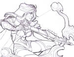 Drow Ranger Sketch 2 by RikaChan3