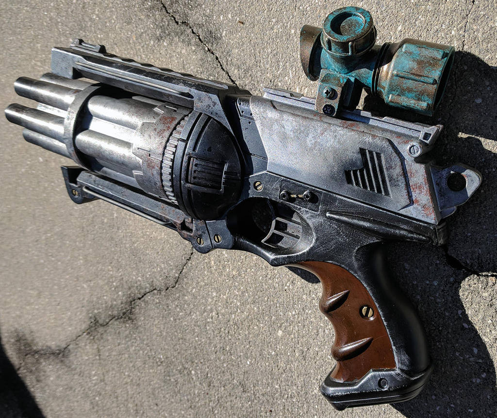 Dieselpunk Nerf Maverick repaint and mod gun prop by firebladecomics