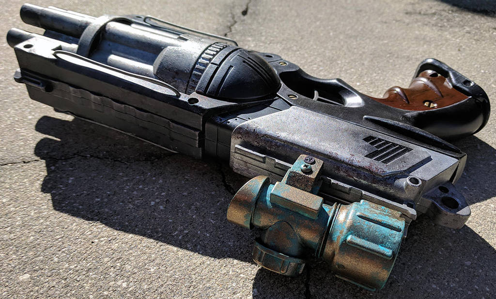 Dieselpunk Nerf Maverick repaint and mod gun prop by firebladecomics