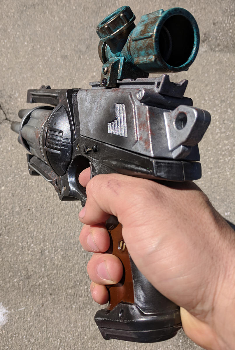 Dieselpunk Nerf Maverick repaint and mod gun prop by firebladecomics