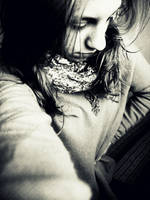 with hanging head. by guitareater