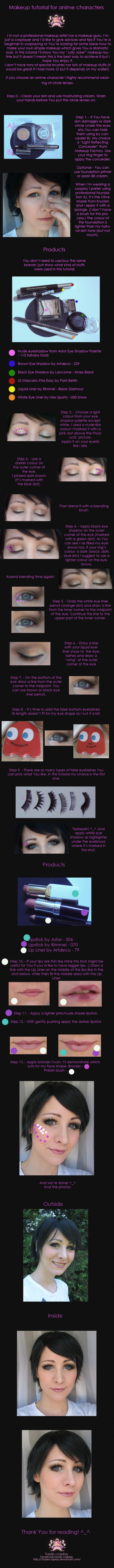 Cosplay makeup tutorial for anime characters by Tazziecosplay