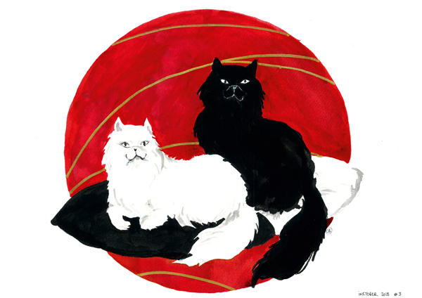 Inktober 2018 - Day 3 : Cats are always thoughtful by jainas