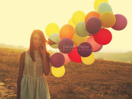 girl with balloons by leelloor