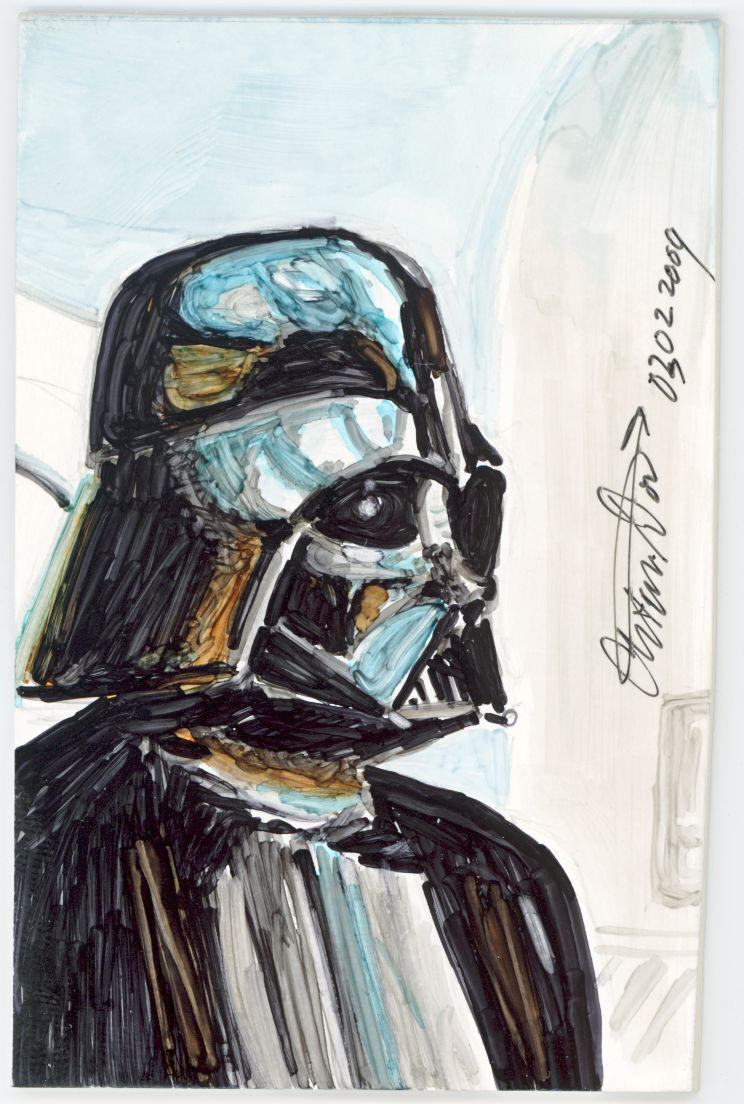 Sketch Card Darth Vader by antonvandort