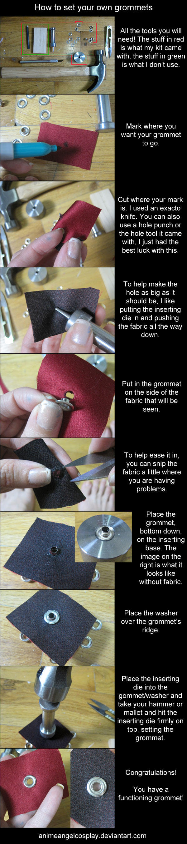 Tutorial-How to set grommets by RuffleButtCosplay