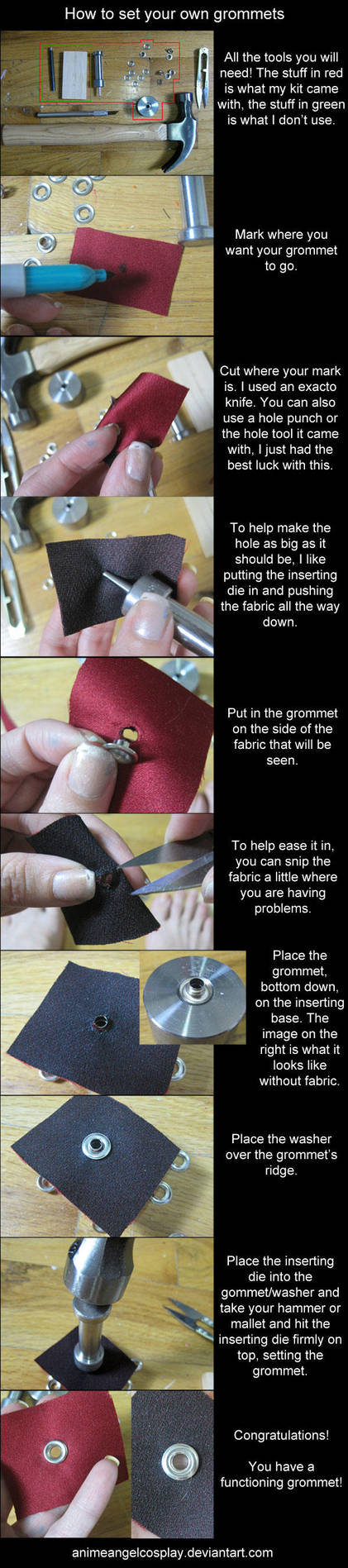Tutorial-How to set grommets by RuffleButtCosplay