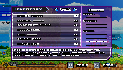 (Sonic vs Darkness) Inventory Menu by Kainoso