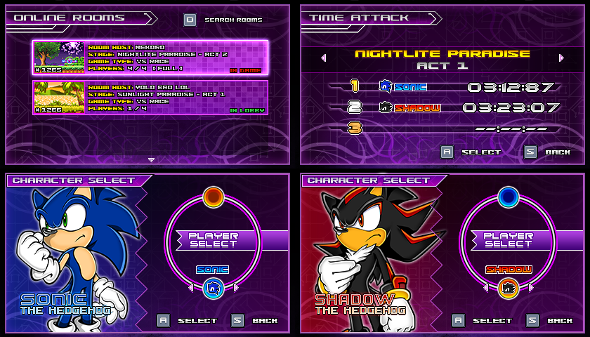 (Sonic vs Darkness) New Menu Design Compilation P2 by Kainoso