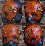 Steampunk leather mask by waywarddreams