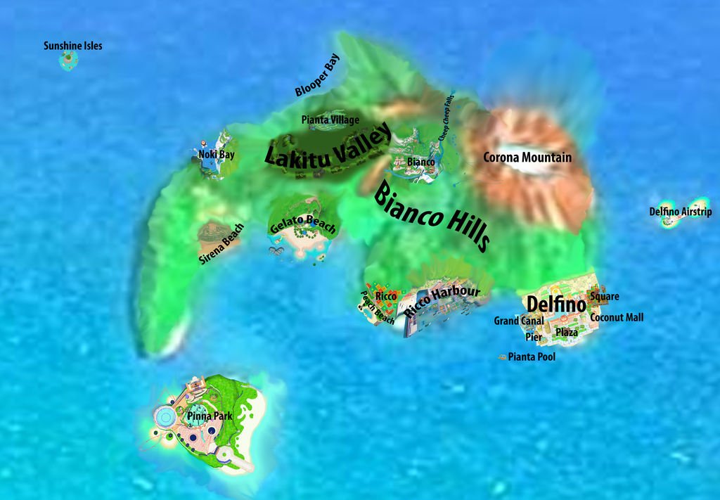Mushroom Kingdom Map: Isle Delfino by Marhiin on DeviantArt