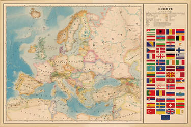 Map of Europe - Vintage poster by Regicollis