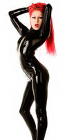 Latex Catsuit 8 inch heels by MissFetishDolly