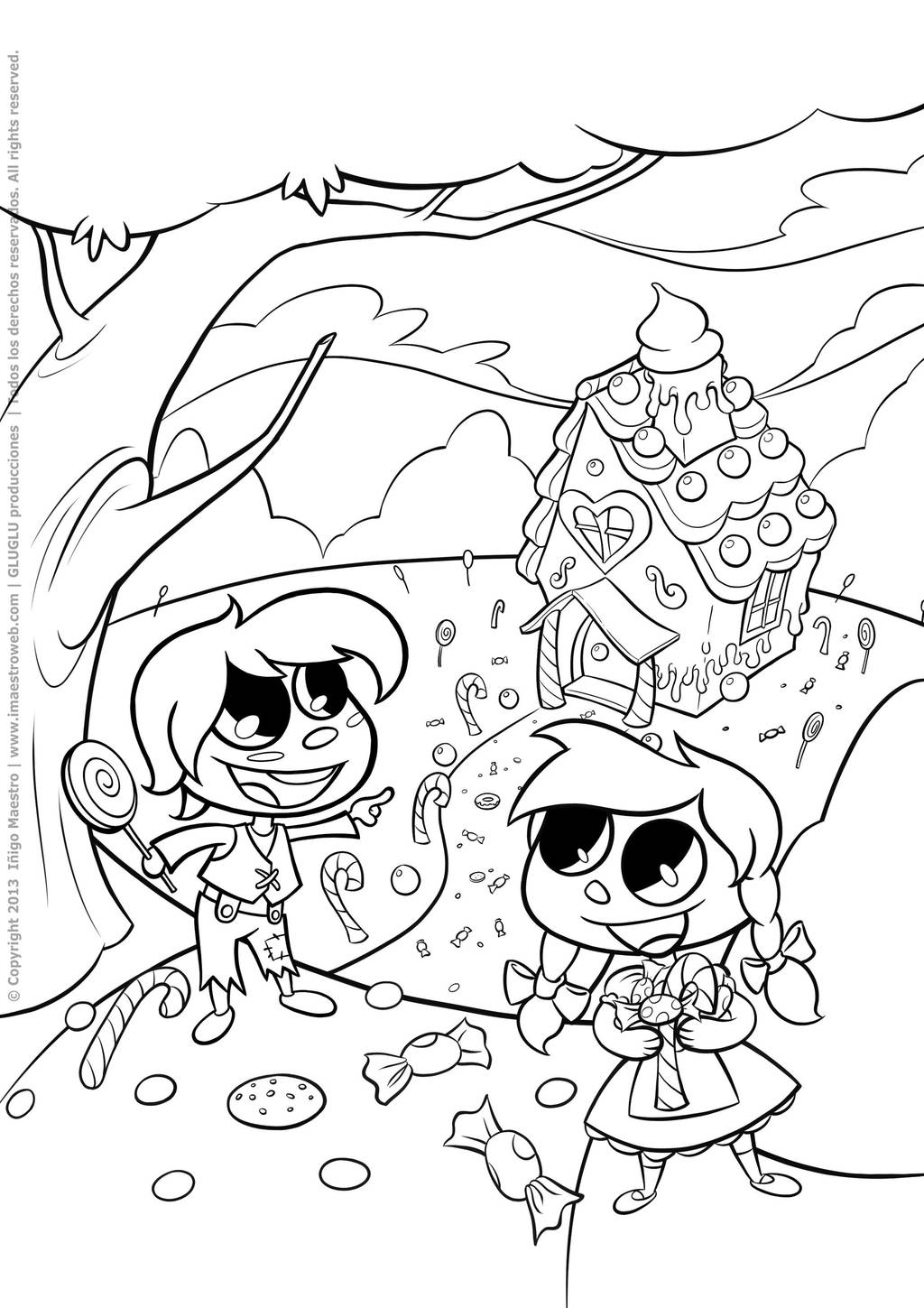 ''Hansel and Gretel'' line art (2013) by Batliebre