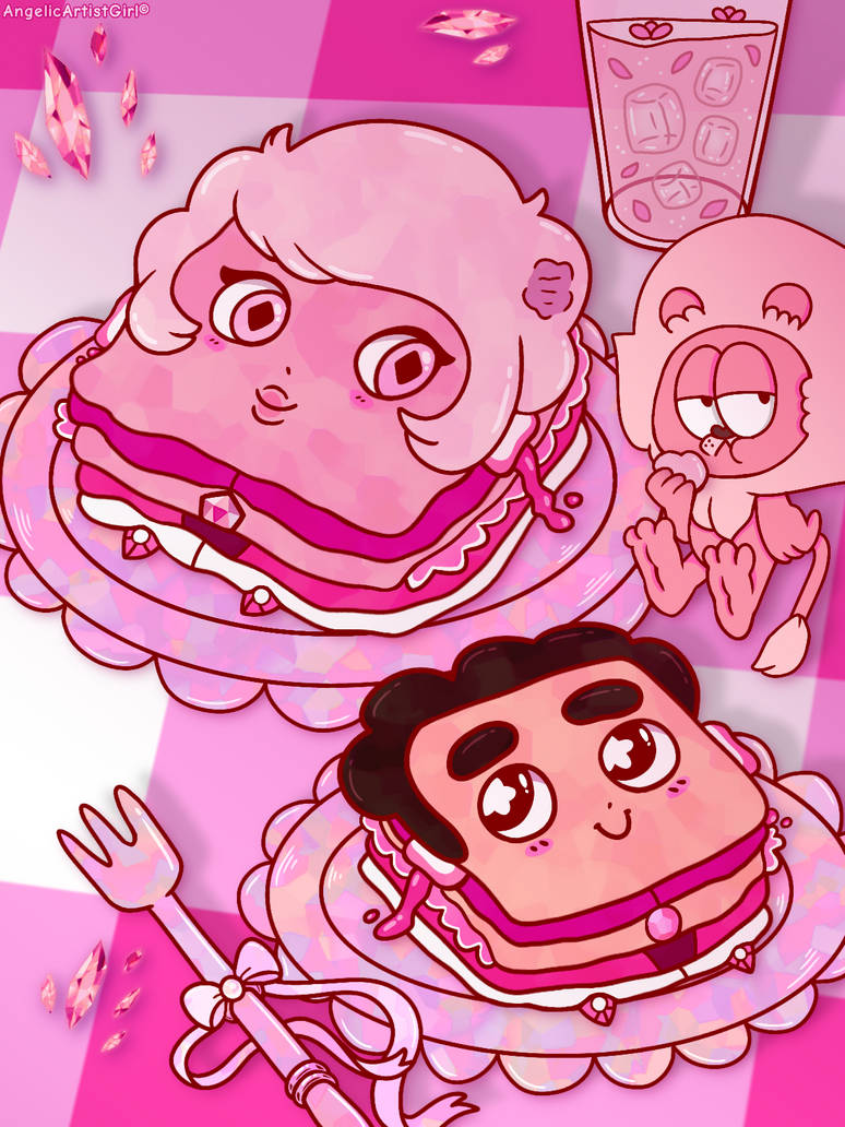 Steven: Call me "Lasagna". This drawing took all day to finish... Q3Q Btw Lion as Garfield + Pink Lasagna. Get it? XD Steven Universe © Rebecca Sugar and Cartoon Network Art ©