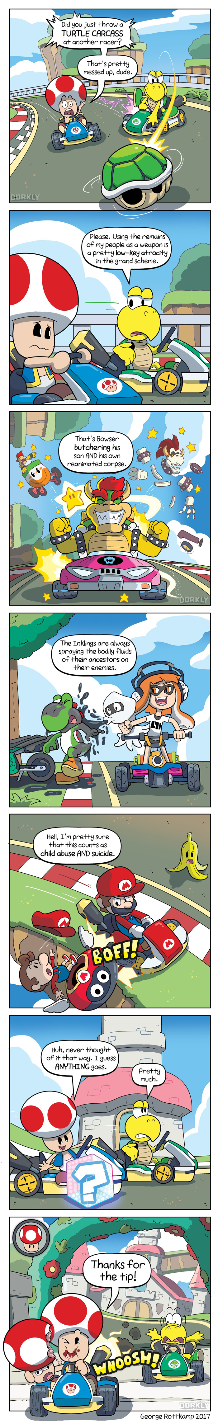 DORKLY: The Disturbing Secret of Every Mario Kart by GeorgeRottkamp