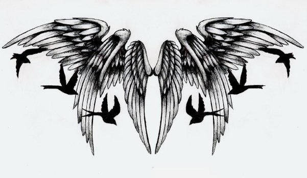 Wings Tattoo by FeelTheRomance3