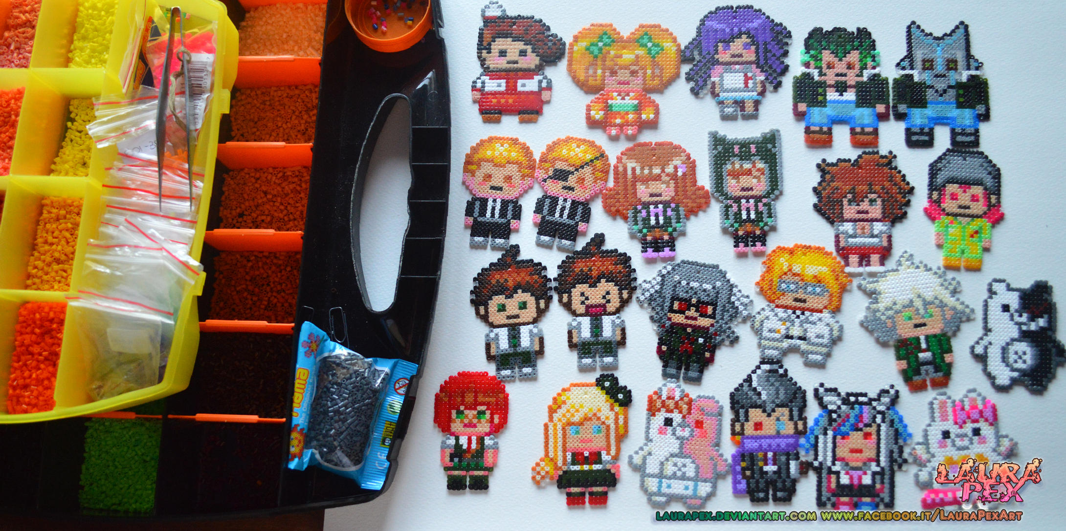 Danganronpa 2 - hama beads pixel characters by LauraPex