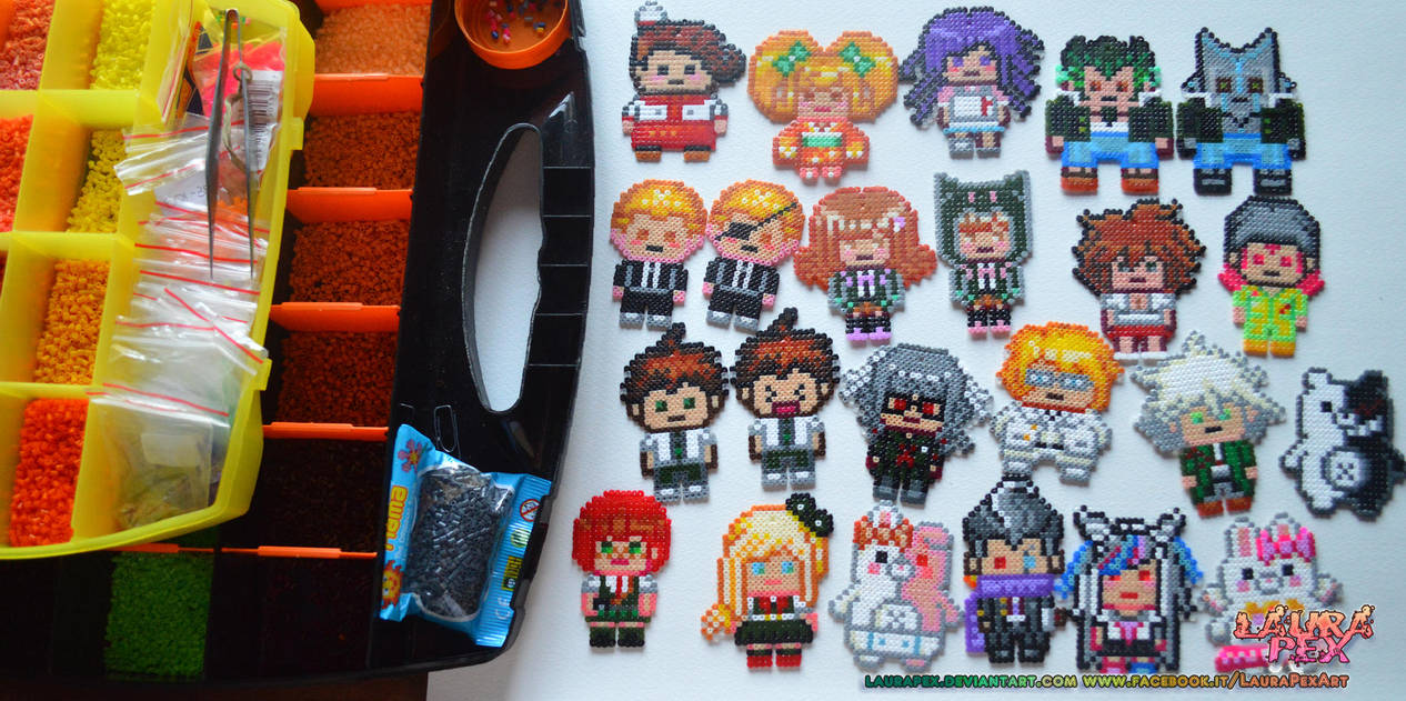 Danganronpa 2 - hama beads pixel characters by LauraPex