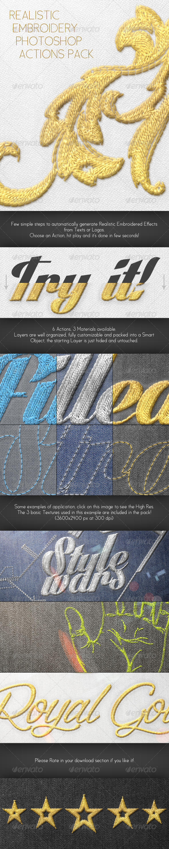 Realistic Embroidery - Photoshop Actions by NuwanP