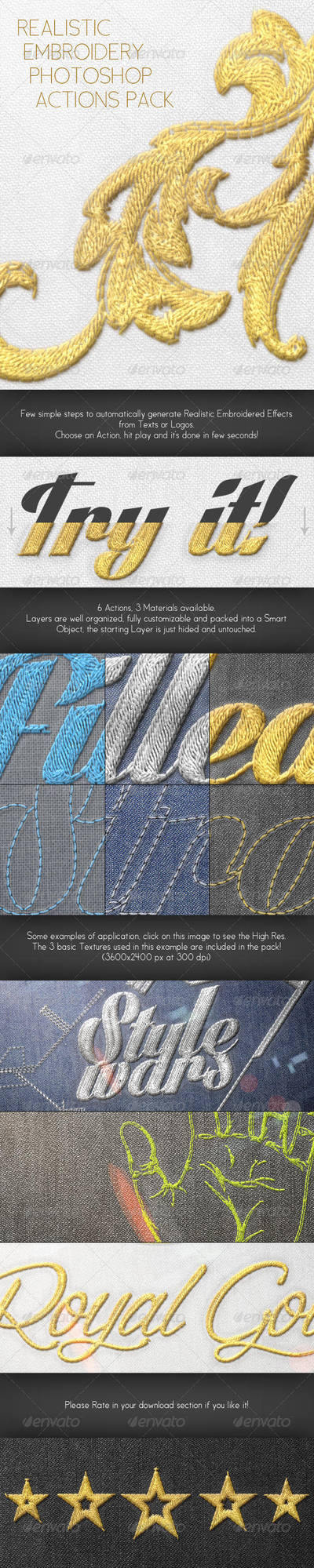 Realistic Embroidery - Photoshop Actions by NuwanP