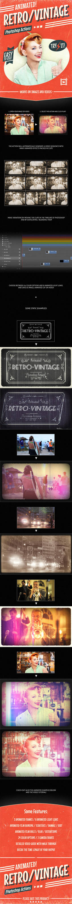 Animated Retro Vintage Film - Photoshop Actions by NuwanP