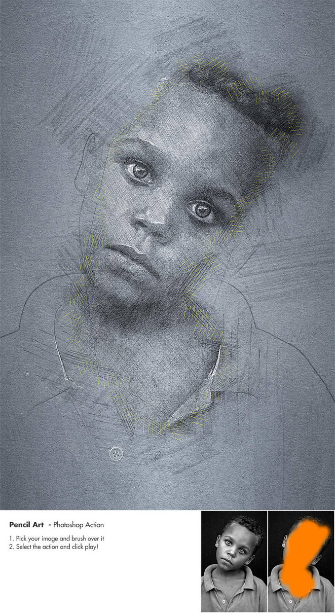 Eyes - Pencil art Photoshop Action by NuwanP