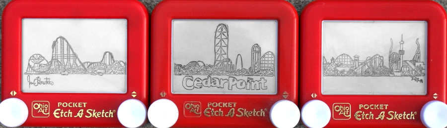 CedarPoint skyline etchasketch by pikajane