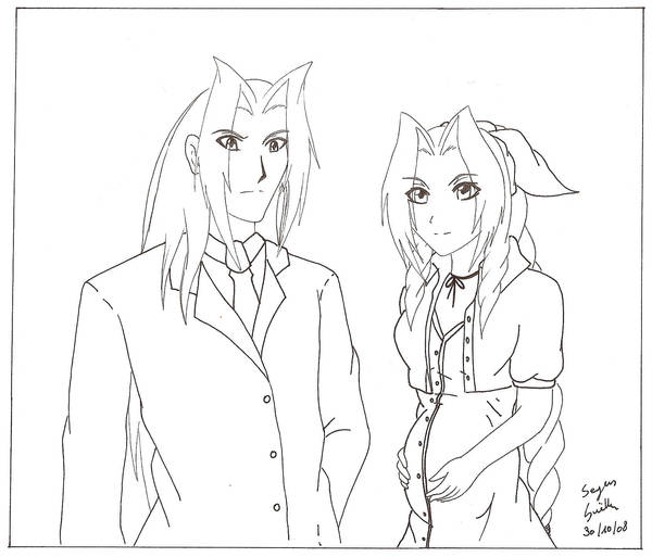 Sephiroth X Aeris pregnant by Seto01