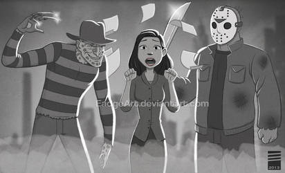 Paper FREDDY VS JASON by EadgeArt