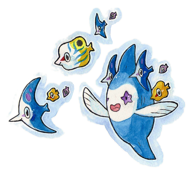 Fish are friends (Commission) by Kyle-Dove