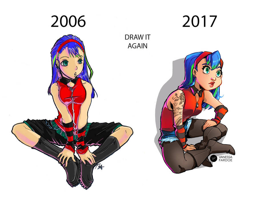 Original Art: Punk Pose Revisit Comparison by VanessaFardoe