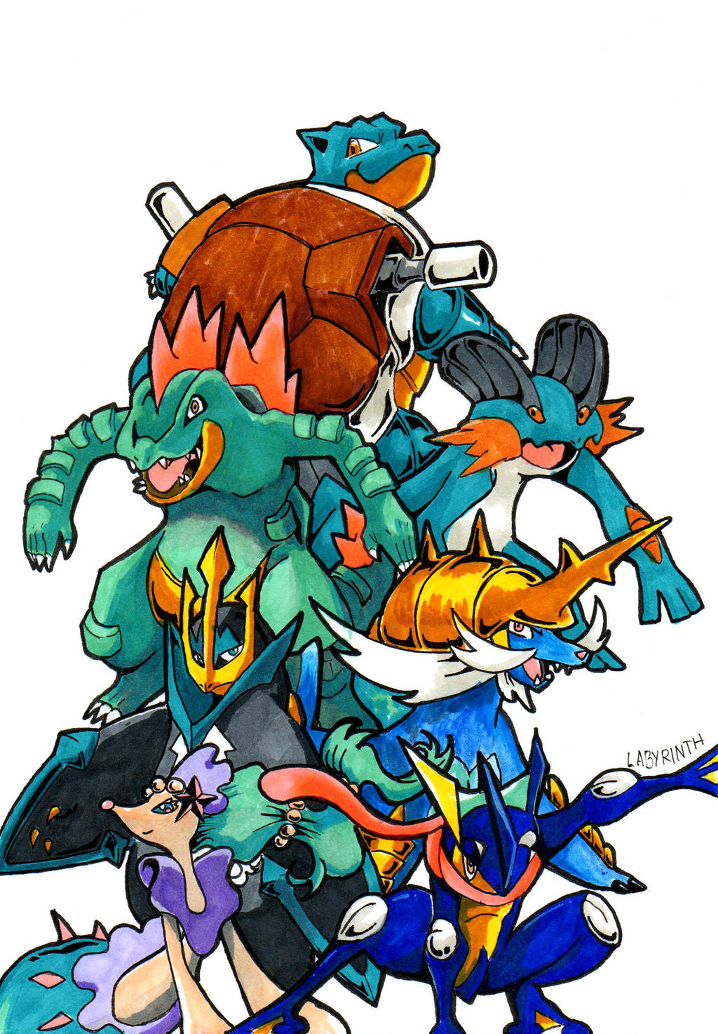 All Water Starters Pokemon by Arelle28 on DeviantArt