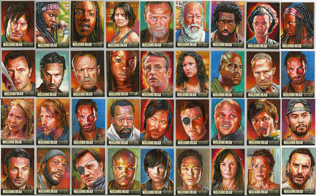 Walking Dead official season three sketch cards by choffman36