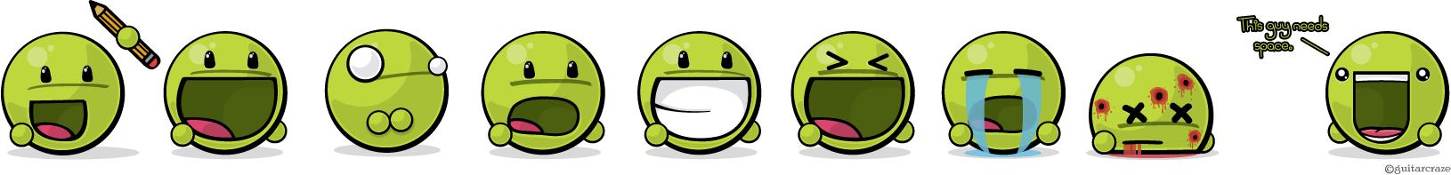 Giant Green Vector Emote Pack by guitarcraze
