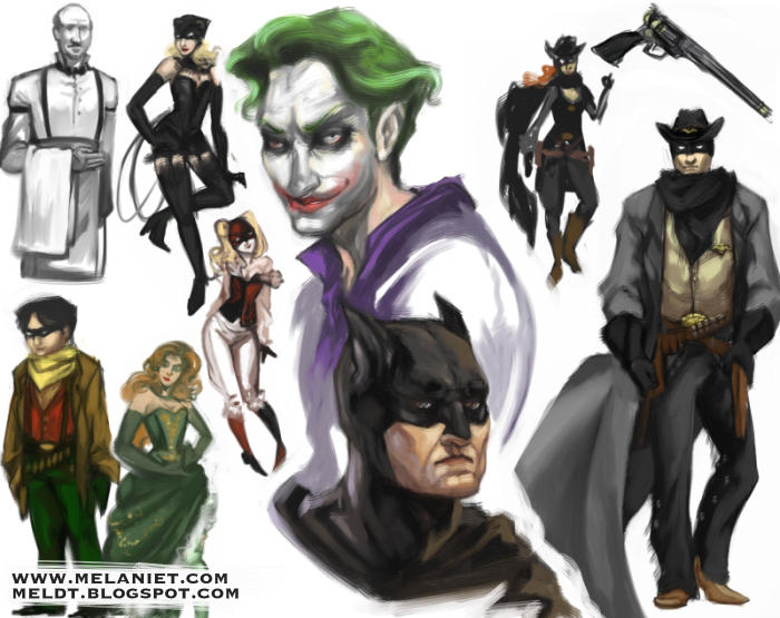 Batman doodles by nefgoddess