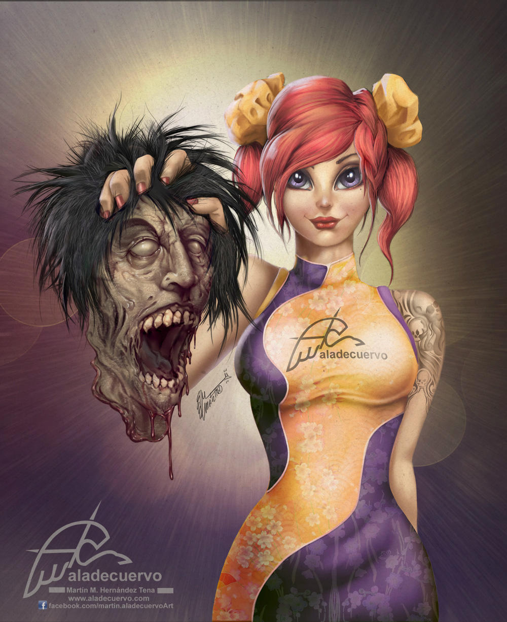 Beauty Zombie Hunter by aladecuervo