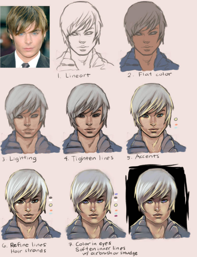 Anime Painting Tutorial: Boy by taho