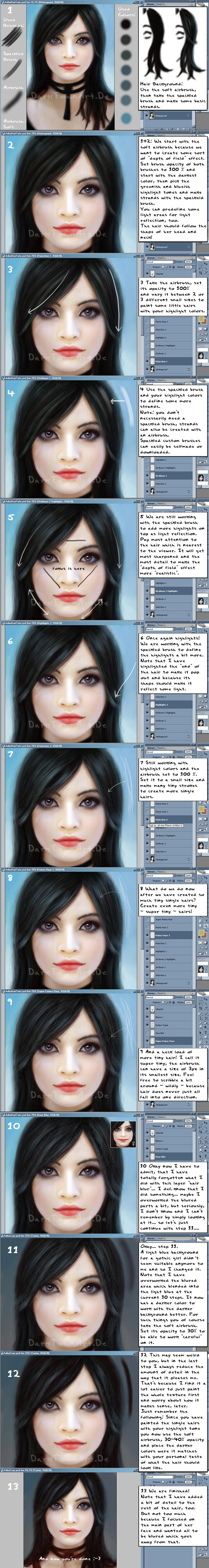 Tutorial: How to Paint Hair by ZombieSandwich